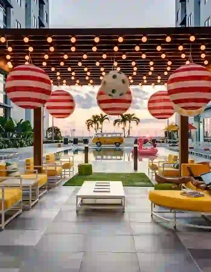 Identity Miami sun deck at sunset